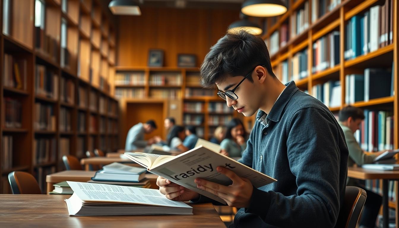 Student using a study guide to organize academic notes